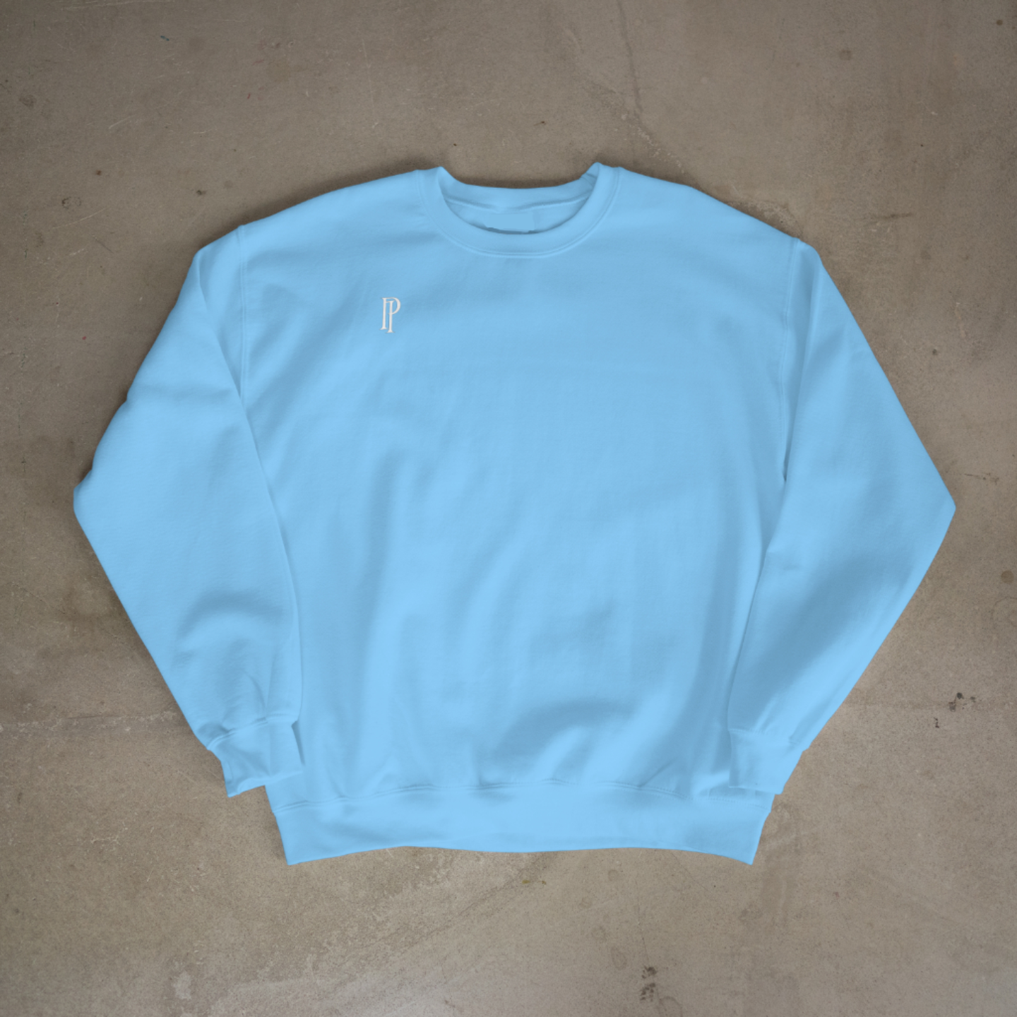 Baby Blue Long Sleeve White Logo